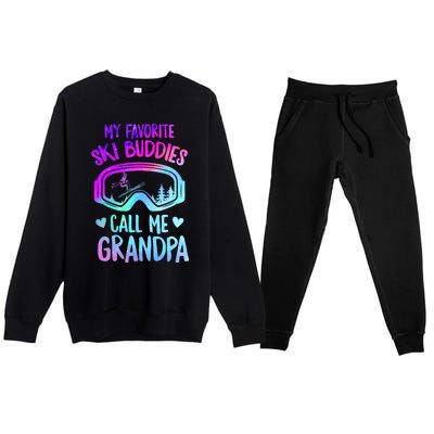 Ski Grandpa Skier Mountain Snow Skiing Grandpa Snowboarding Gift Premium Crewneck Sweatsuit Set