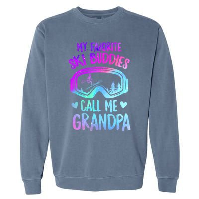 Ski Grandpa Skier Mountain Snow Skiing Grandpa Snowboarding Gift Garment-Dyed Sweatshirt