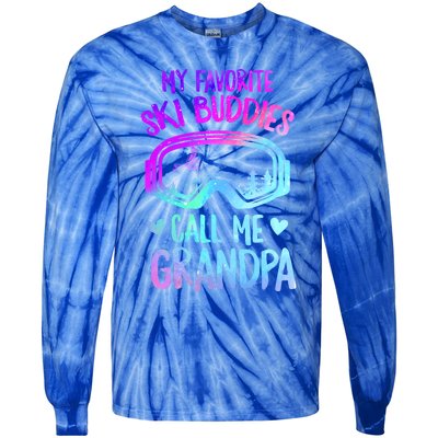 Ski Grandpa Skier Mountain Snow Skiing Grandpa Snowboarding Gift Tie-Dye Long Sleeve Shirt