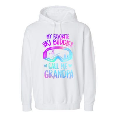 Ski Grandpa Skier Mountain Snow Skiing Grandpa Snowboarding Gift Garment-Dyed Fleece Hoodie