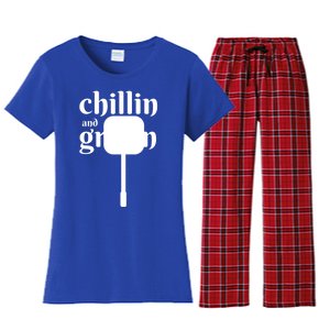 Summer Grilling Spatula Chillin And Grillin Gift Women's Flannel Pajama Set