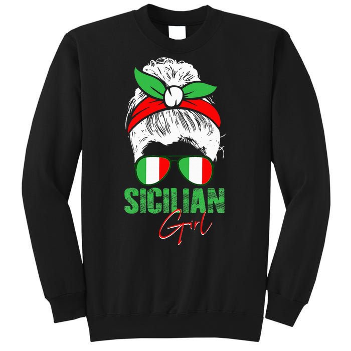 Sicilian Girl Sicily funny american flag Sweatshirt