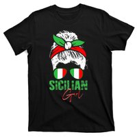 Sicilian Girl Sicily funny american flag T-Shirt