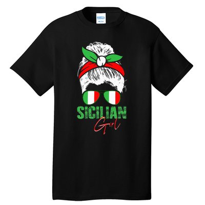 Sicilian Girl Sicily funny american flag Tall T-Shirt