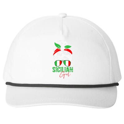 Sicilian Girl Sicily funny american flag Snapback Five-Panel Rope Hat