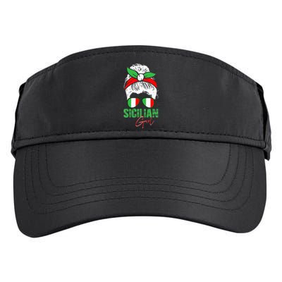 Sicilian Girl Sicily funny american flag Adult Drive Performance Visor