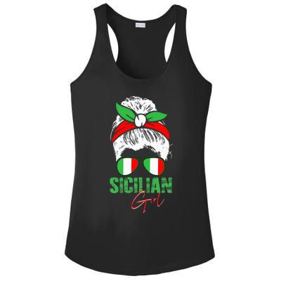 Sicilian Girl Sicily funny american flag Ladies PosiCharge Competitor Racerback Tank