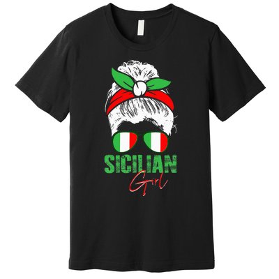 Sicilian Girl Sicily funny american flag Premium T-Shirt