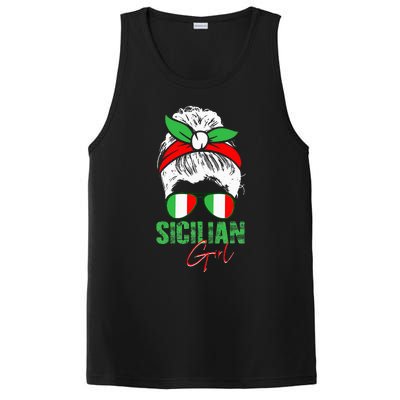 Sicilian Girl Sicily funny american flag PosiCharge Competitor Tank