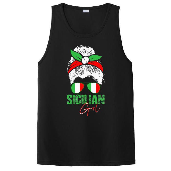 Sicilian Girl Sicily funny american flag PosiCharge Competitor Tank