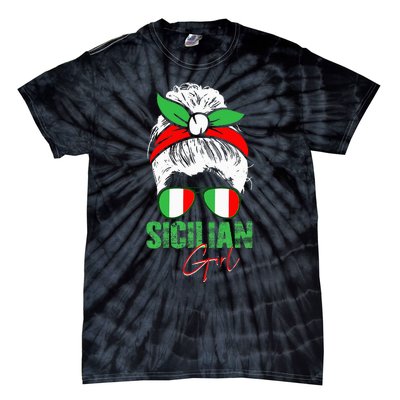 Sicilian Girl Sicily funny american flag Tie-Dye T-Shirt