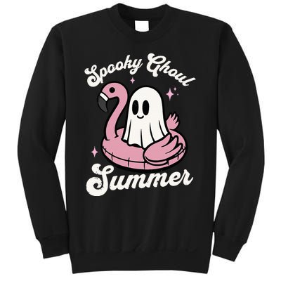 Spooky Ghoul Summer Cute Ghost Flamingo Summer Vibes Beach Sweatshirt