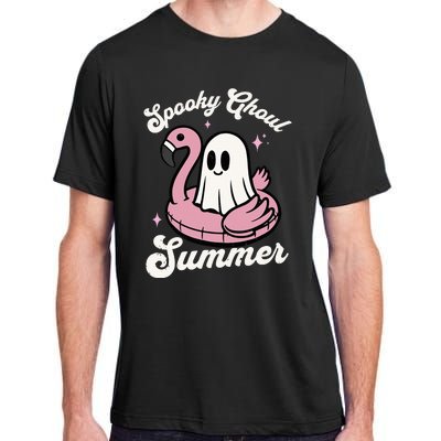 Spooky Ghoul Summer Cute Ghost Flamingo Summer Vibes Beach Adult ChromaSoft Performance T-Shirt