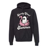 Spooky Ghoul Summer Cute Ghost Flamingo Summer Vibes Beach Premium Hoodie