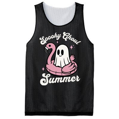 Spooky Ghoul Summer Cute Ghost Flamingo Summer Vibes Beach Mesh Reversible Basketball Jersey Tank