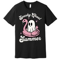 Spooky Ghoul Summer Cute Ghost Flamingo Summer Vibes Beach Premium T-Shirt