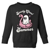 Spooky Ghoul Summer Cute Ghost Flamingo Summer Vibes Beach Toddler Sweatshirt