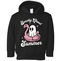 Spooky Ghoul Summer Cute Ghost Flamingo Summer Vibes Beach Toddler Hoodie