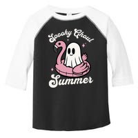 Spooky Ghoul Summer Cute Ghost Flamingo Summer Vibes Beach Toddler Fine Jersey T-Shirt