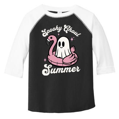 Spooky Ghoul Summer Cute Ghost Flamingo Summer Vibes Beach Toddler Fine Jersey T-Shirt