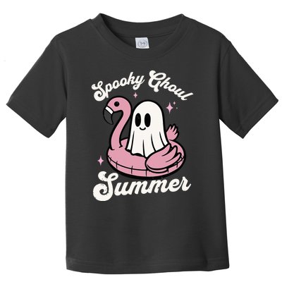 Spooky Ghoul Summer Cute Ghost Flamingo Summer Vibes Beach Toddler T-Shirt