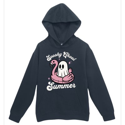 Spooky Ghoul Summer Cute Ghost Flamingo Summer Vibes Beach Urban Pullover Hoodie