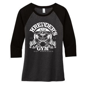 Shredder's Gym Women's Tri-Blend 3/4-Sleeve Raglan Shirt