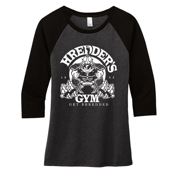 Shredder's Gym Women's Tri-Blend 3/4-Sleeve Raglan Shirt