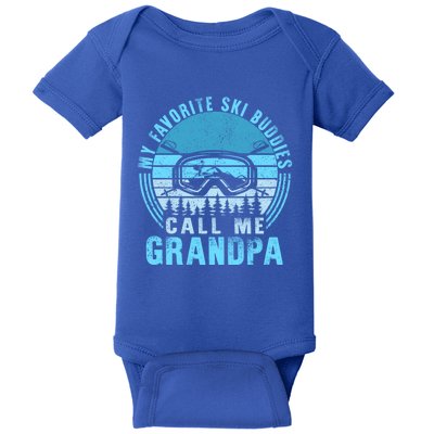 Ski Grandpa Skier Mountain Snow Skiing Grandpa Snowboarding Gift Baby Bodysuit