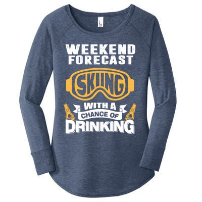 Ski Gift Skiing With A Chance Of Ing And Ski Lover Gift Women's Perfect Tri Tunic Long Sleeve Shirt