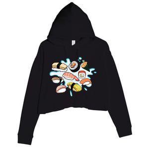 Sushi Graphic Sushi Lover Gift Crop Fleece Hoodie