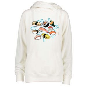 Sushi Graphic Sushi Lover Gift Womens Funnel Neck Pullover Hood