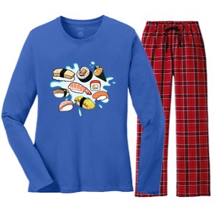 Sushi Graphic Sushi Lover Gift Women's Long Sleeve Flannel Pajama Set 