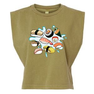 Sushi Graphic Sushi Lover Gift Garment-Dyed Women's Muscle Tee