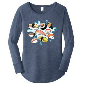 Sushi Graphic Sushi Lover Gift Women's Perfect Tri Tunic Long Sleeve Shirt