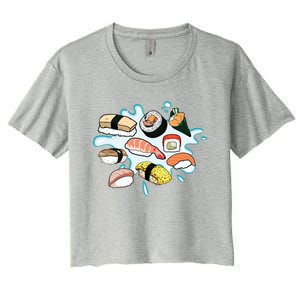 Sushi Graphic Sushi Lover Gift Women's Crop Top Tee