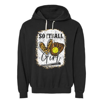 Softball Girl Softball Garment-Dyed Fleece Hoodie