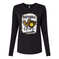 Softball Girl Softball Womens Cotton Relaxed Long Sleeve T-Shirt