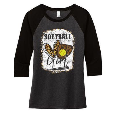 Softball Girl Softball Women's Tri-Blend 3/4-Sleeve Raglan Shirt