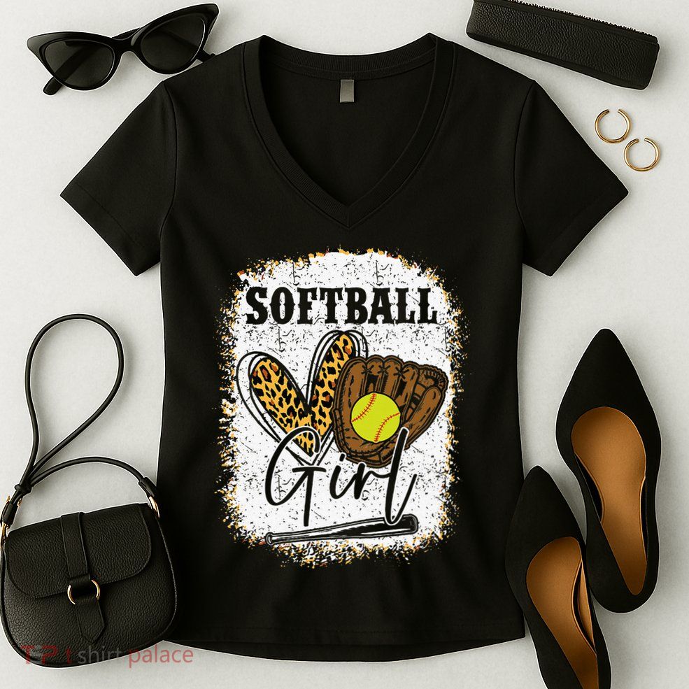 Softball Girl Softball Women's V-Neck T-Shirt