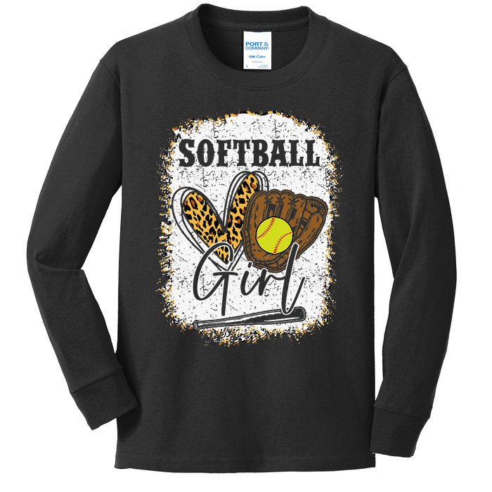 Softball Girl Softball Kids Long Sleeve Shirt