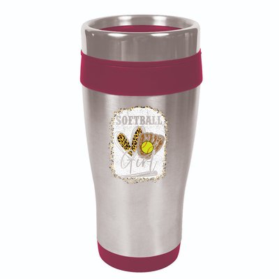 Softball Girl Softball 16oz Travel Tumbler