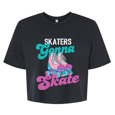 Skaters Gonna Skate Vintage Roller Skating Skate Skater Bella+Canvas Jersey Crop Tee