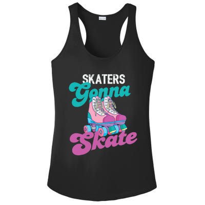 Skaters Gonna Skate Vintage Roller Skating Skate Skater Ladies PosiCharge Competitor Racerback Tank