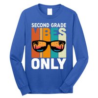 Second Grade Students Vintage Vibes Only Back To School Funny Gift Long Sleeve Shirt