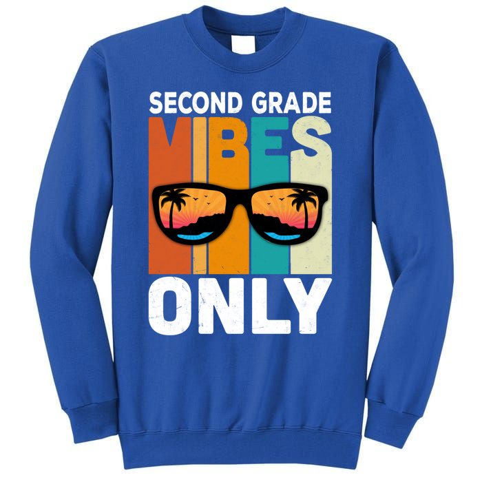 Second Grade Students Vintage Vibes Only Back To School Funny Gift Tall Sweatshirt