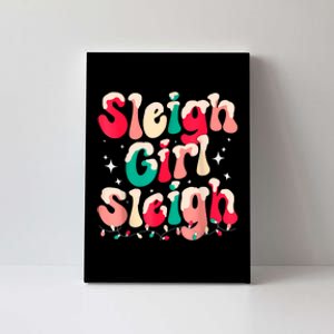 Sleigh Girl Sleigh Christmas Retro Xmas Holiday Canvas