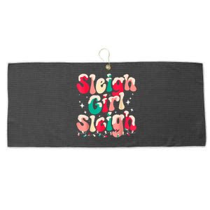 Sleigh Girl Sleigh Christmas Retro Xmas Holiday Large Microfiber Waffle Golf Towel