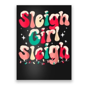 Sleigh Girl Sleigh Christmas Retro Xmas Holiday Poster