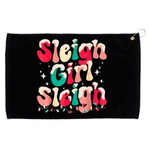 Sleigh Girl Sleigh Christmas Retro Xmas Holiday Grommeted Golf Towel